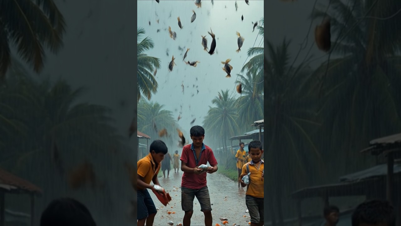 Funny 🤣 Fish Rain | Viral Village Short Video #shorts #fish #treandingshort #flyxo
