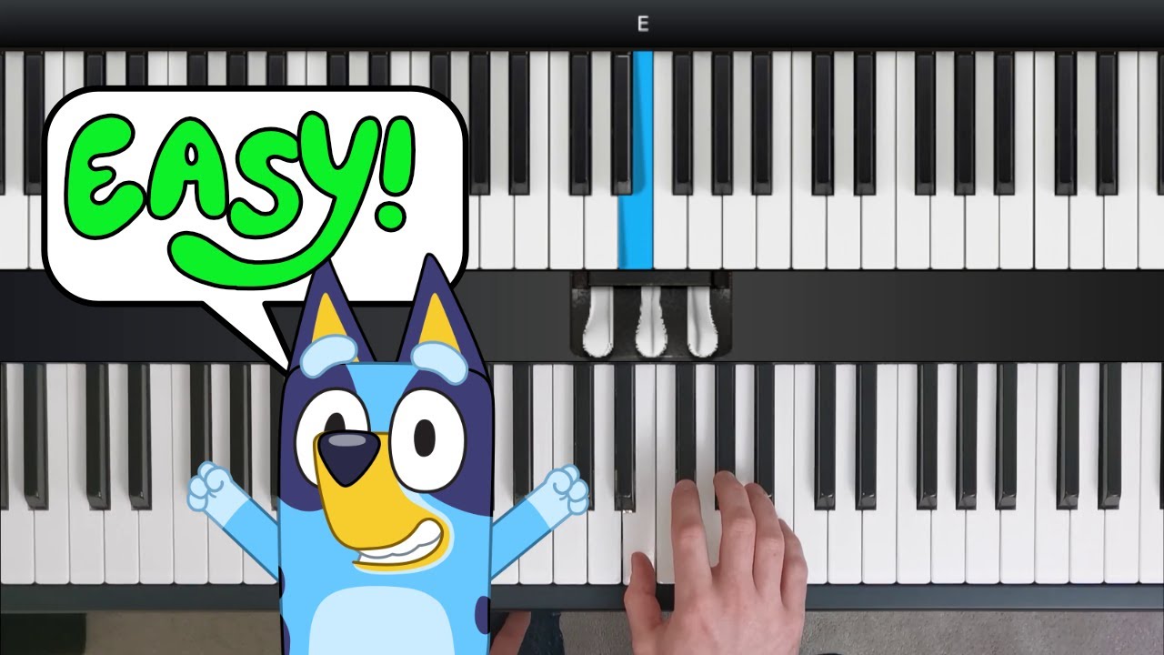Bluey Theme Tune - Piano Tutorial EASY