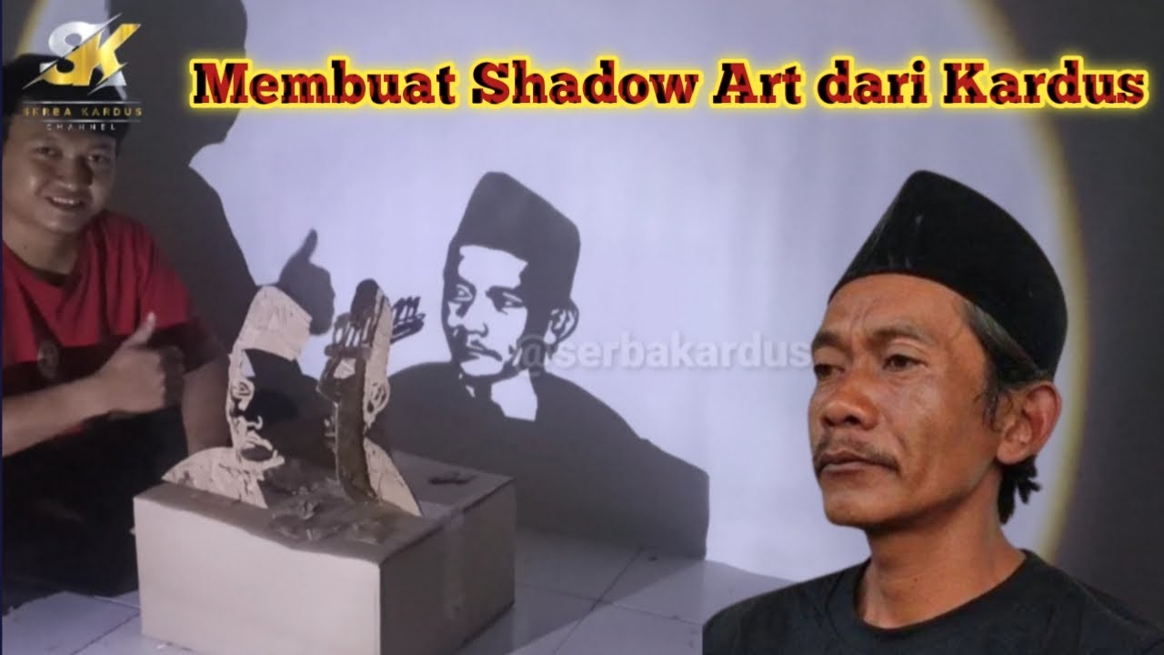 Cara membuat shadow art dari kardus || Shadow art Pak Sunhaji penjual es teh viral