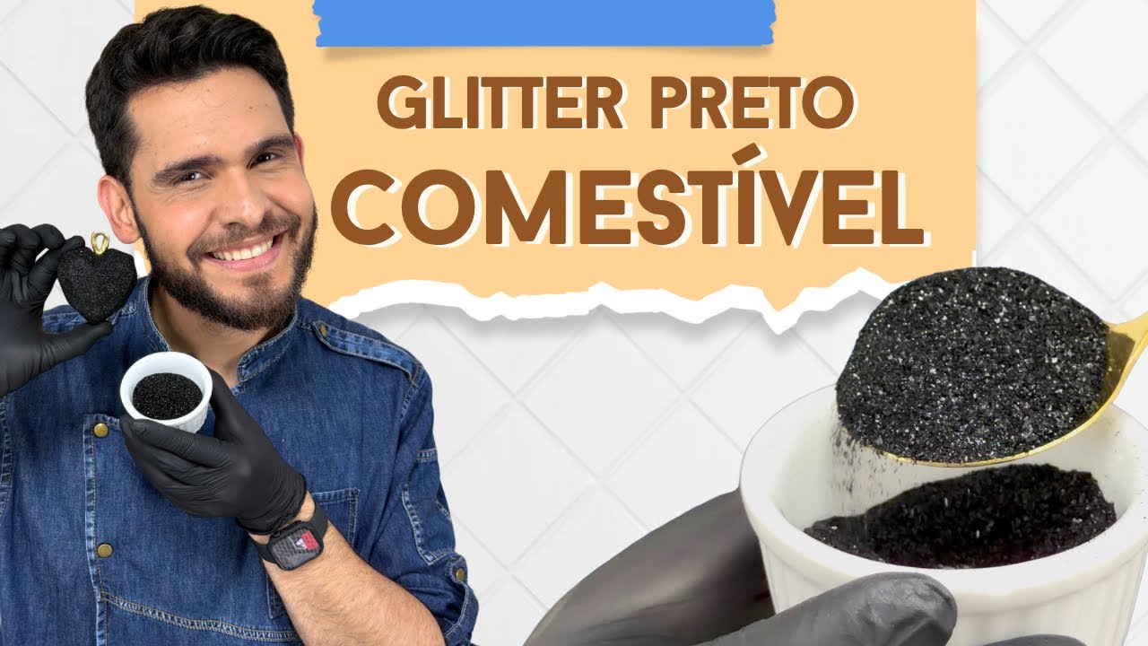 GLITTER PRETO COMESTÍVEL CASEIRO - PODE IR NO CHANTILLY -AbcDário da Confeitaria -Aula Passo a Passo