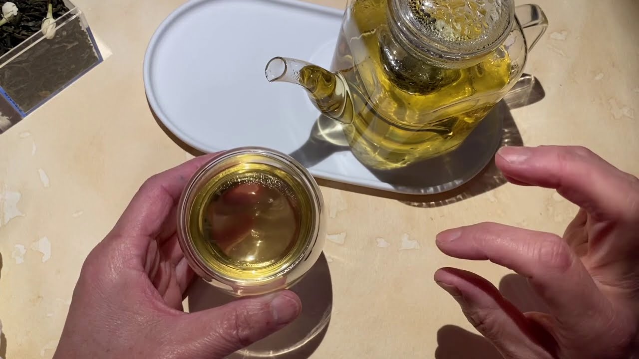 Fragrant flowery jasmine tea with new set asmr