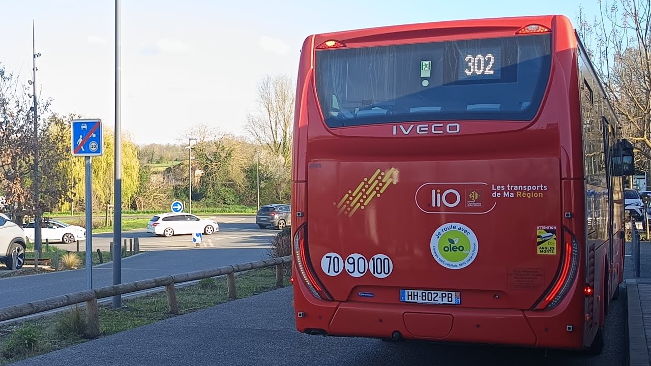 LIO OCCITANIE 🟨🟥 TRAJET 📹 EN IVECO CROSSWAY LINE NF 🚍SUR LA LIGNE HOP!2 302 LA N°2605 SEMI COMPLÈTE 
