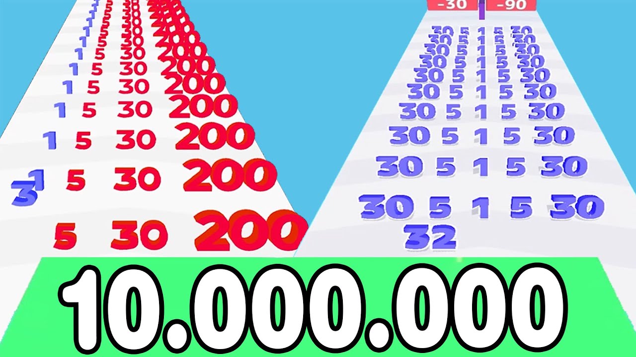 NUMBER RUN MERGE - Number Master 3D, Gameplay Walkthrough Android iOS (Level Up, Math Games) Ep1