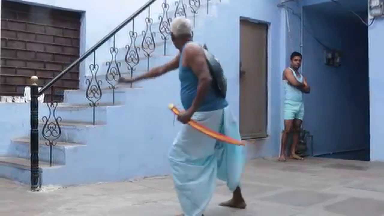 Indian sword fencing. Rajput warrior. Basic technique.Rajastan, Bundi