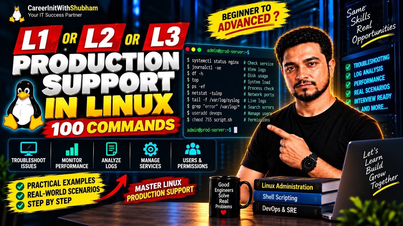 🚀 Linux Masterclass: 100 Commands That’ll Make You a PRO in 1 Hour (Step-by-Step)