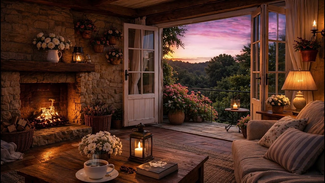 Fireplace Ambience 🔥 Cozy Evening Fire Sounds for Sleep & Relax