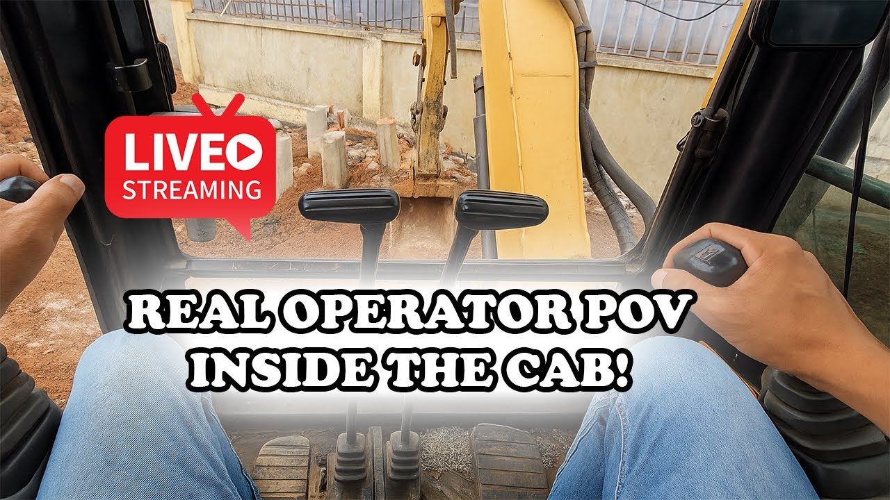 POV Operating an Excavator on a Construction Site  Real Operator Experience