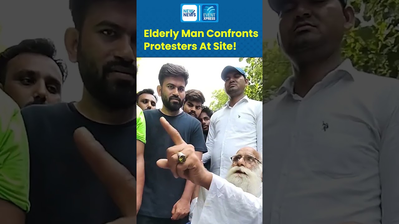 Elderly Man Confronts Protesters At Site! #shorts