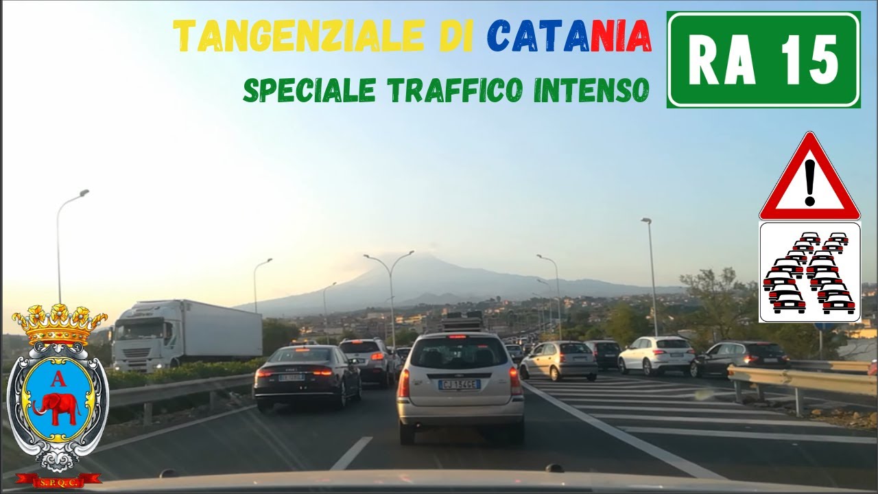 Tangenziale di Catania (RA 15) con TRAFFICO INTENSO