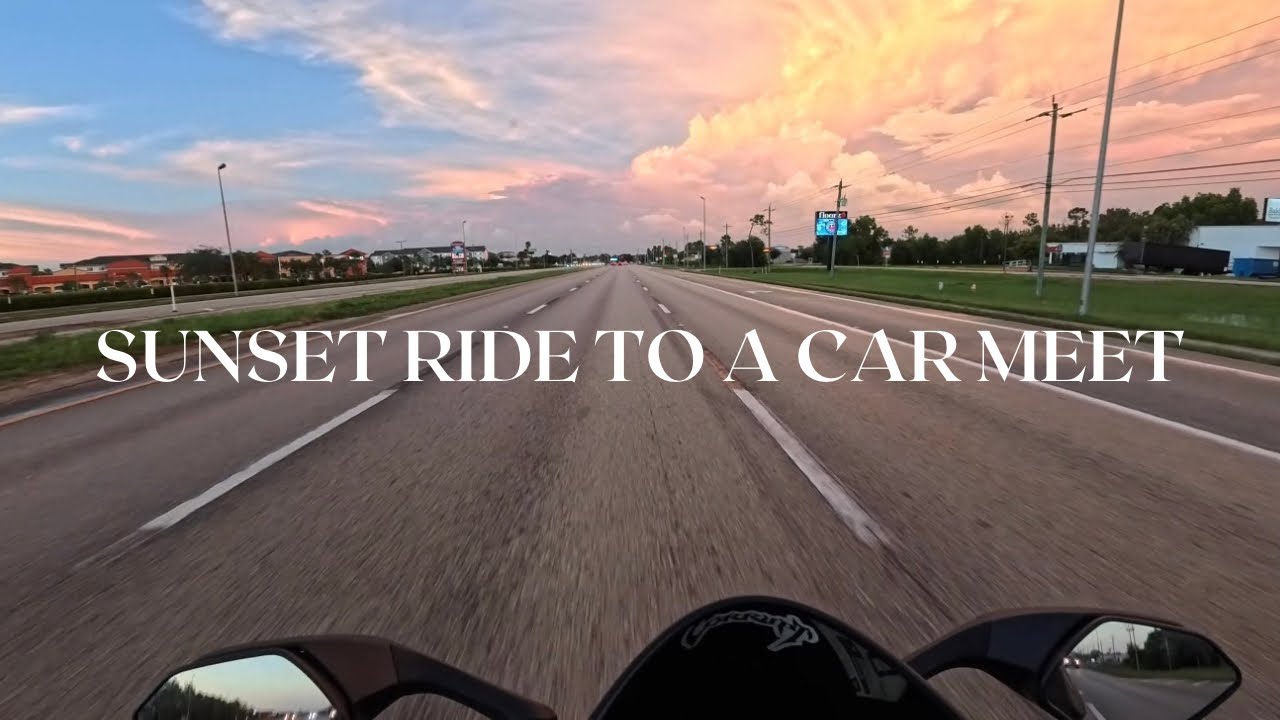 riding into the sunset to look at some cars