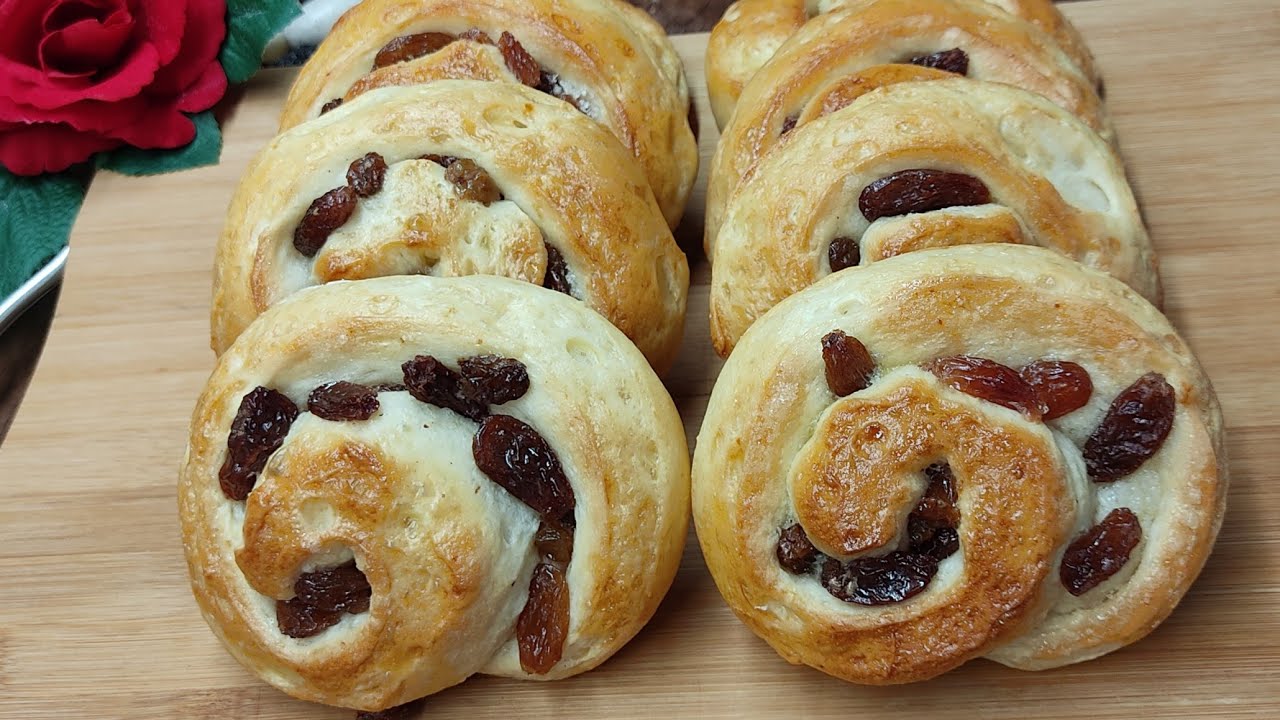 ขนมปังโรลลูกเกด ไม่ต้องนวด ทำง่าย อร่อยด้วย | Raisins Roll Bread