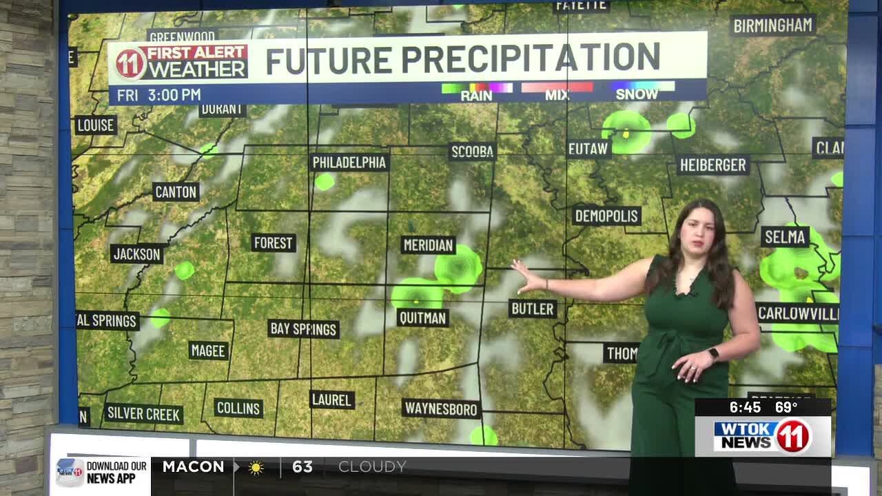 Scattered showers today before severe storms this weekend... Tori Alvarado's First Alert Weather...