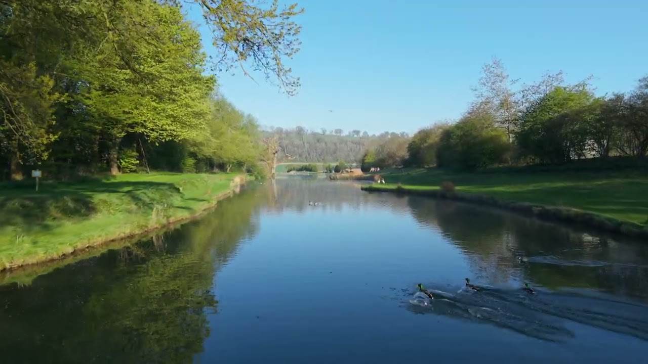 Meon Springs fly fishing cinematic aerial video