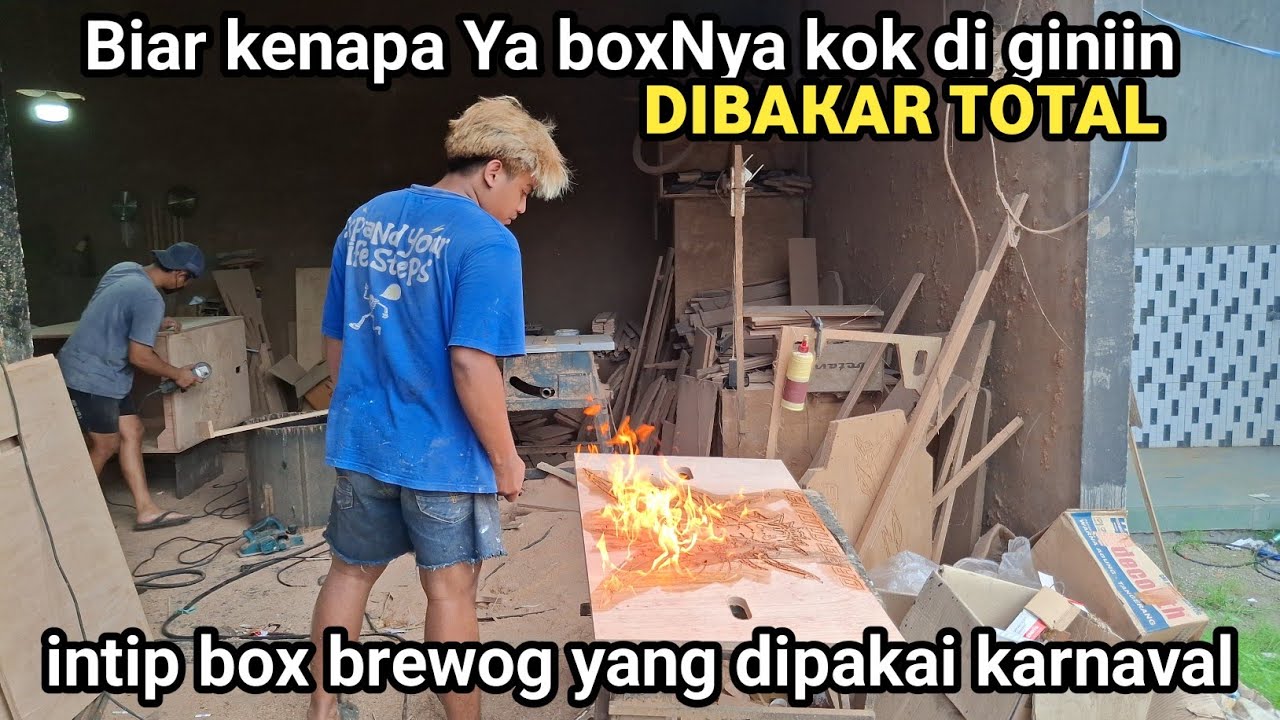 INTIP PROSES PEMBUATAN BOX BREWOG YANG AKAN DIPAKAI KARNAVAL