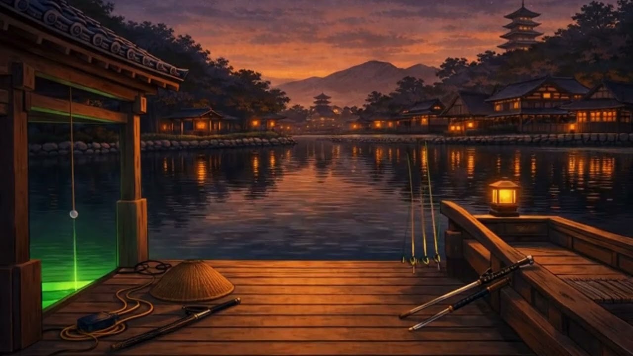feudal dock night - japanese lofi