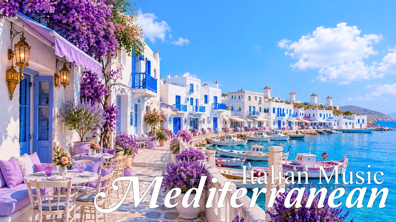 Italian Vibes 🎶 Mediterranean Music | Peaceful Amalfi Coast, Lake Como & Crystal Blue Seas 4K