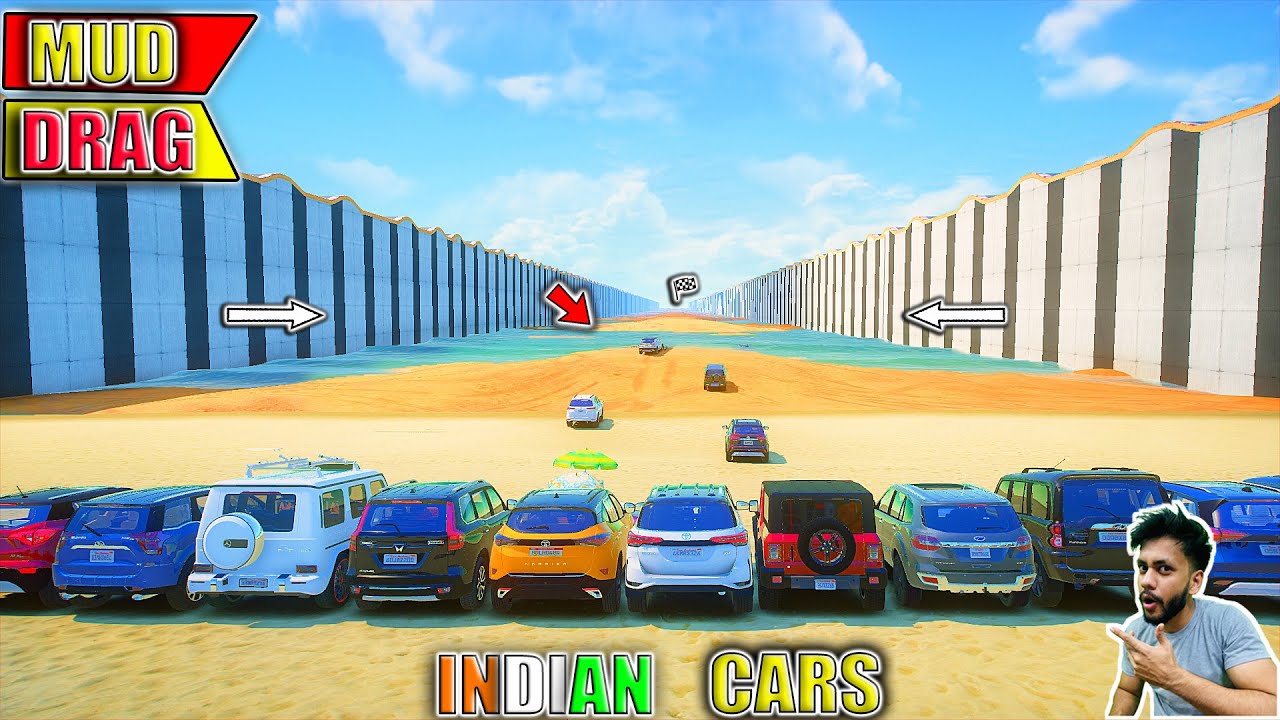 GTA 5 Indian Suv Cars Mud Water Drag Race Challenge GTA 5