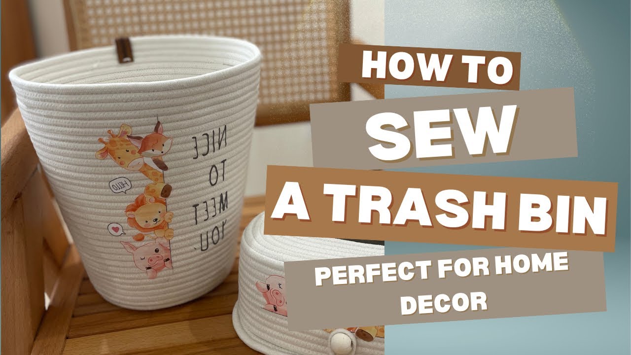 آموزش قیطان دوزی_ جلسه یازدهم_دوخت سطل فانتزی/How to sew a rope trash bin #tutorial #tutorials