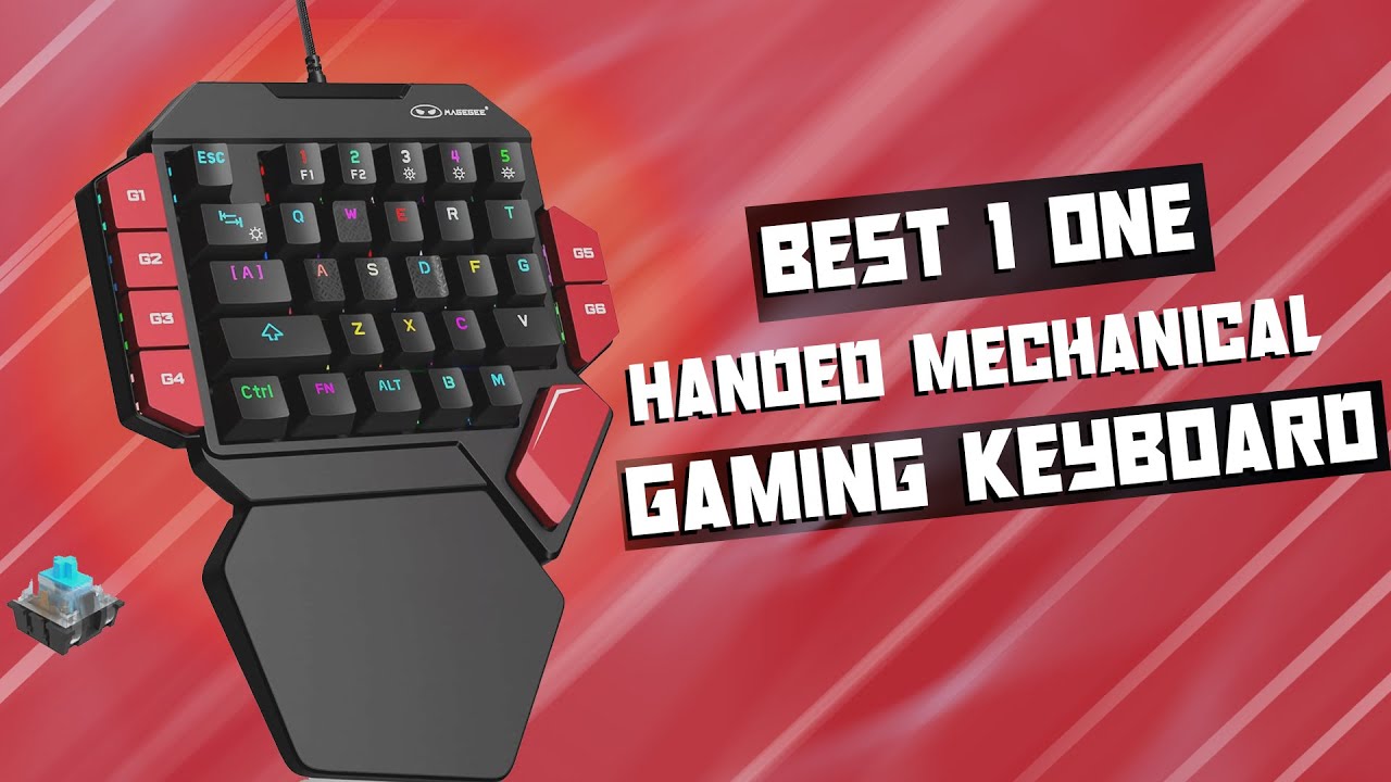 One Handed Professional Gaming Keyboard, RGB Backlit Mini Wired Mechanical Keyboard with Blue Switch