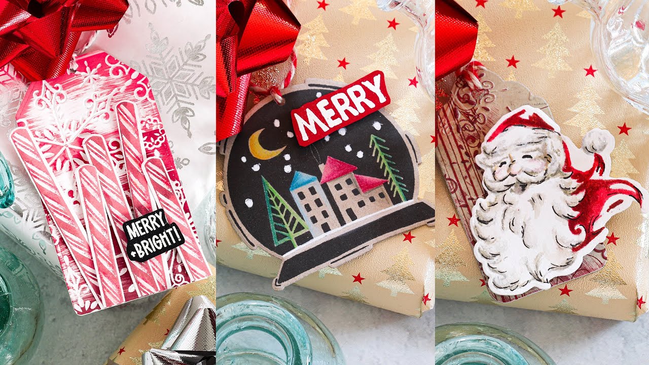 4 Christmas Tags with Tim Holtz and Simon Says Stamp: New for DieCember®!