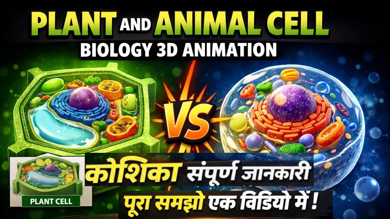 Plant and Animal Cell 3D Animation🔥 | Biology One Shot | पूरा समझो एक वीडियो में |biology animation