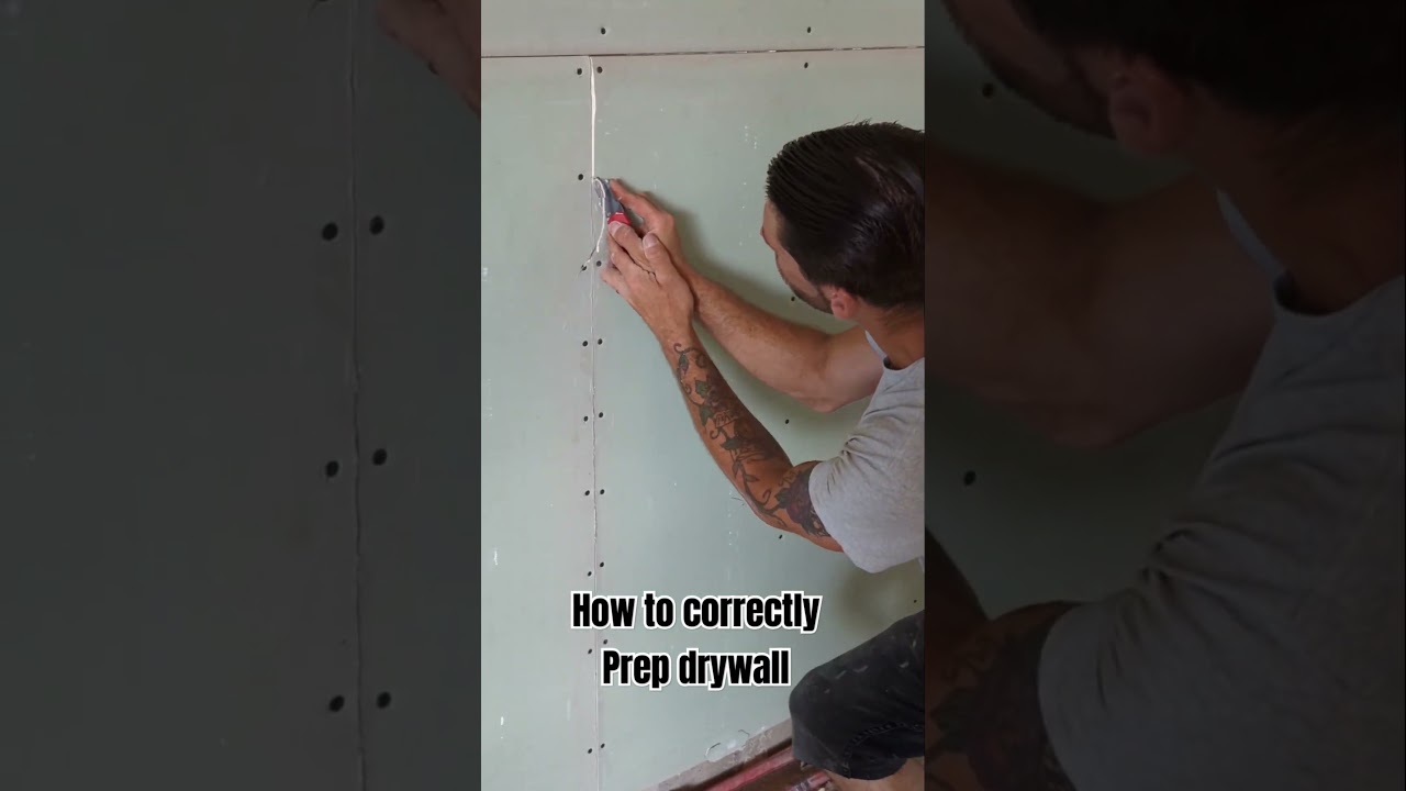 Prepping drywall for a smooth paint finish #construction