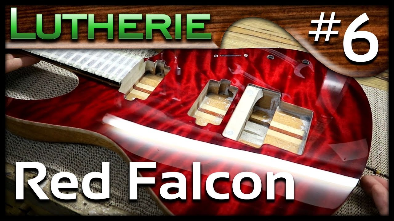 LUTHERIE: Red Falcon #6, finition du vernissage.