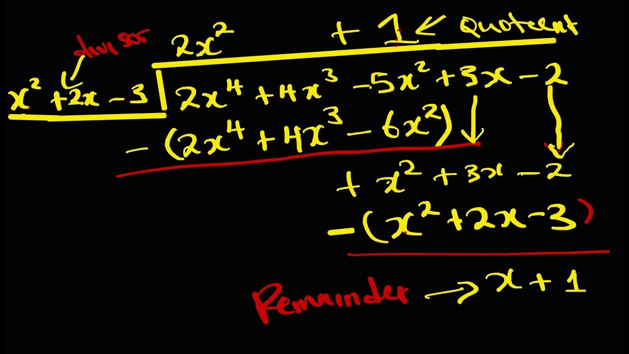 DIVIDING POLYNOMIALS BY LONG DIVISION METHOD