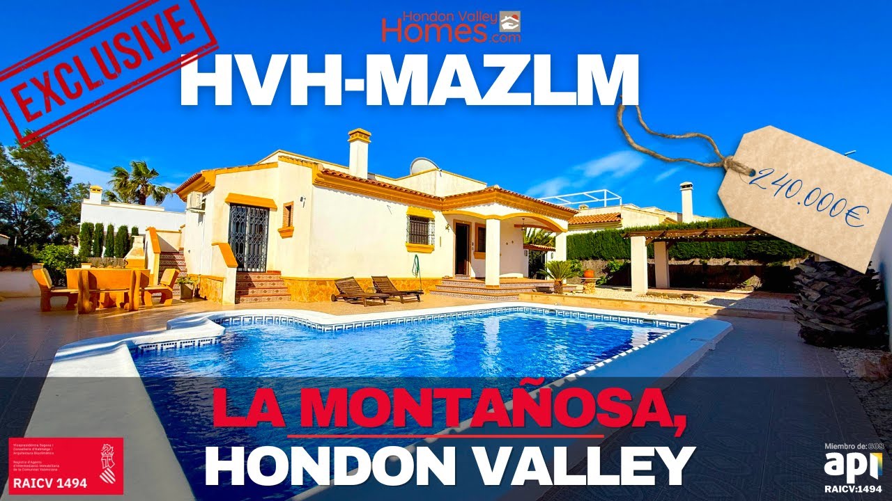 HVH-MAZLM 240.000€ Urb. La Montanosa, Hondon de las Nieves, Hondon Valley Villa for Sale with Pool.