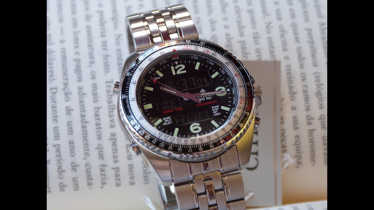 Relógio Citizen Wingman World Timer JQ8001-57E TZ10075T Anadigi