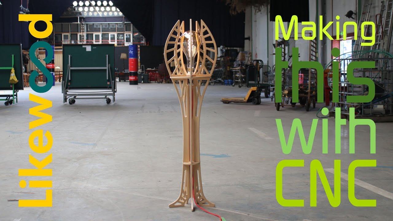 Standing lamp from plywood | made with CNC
