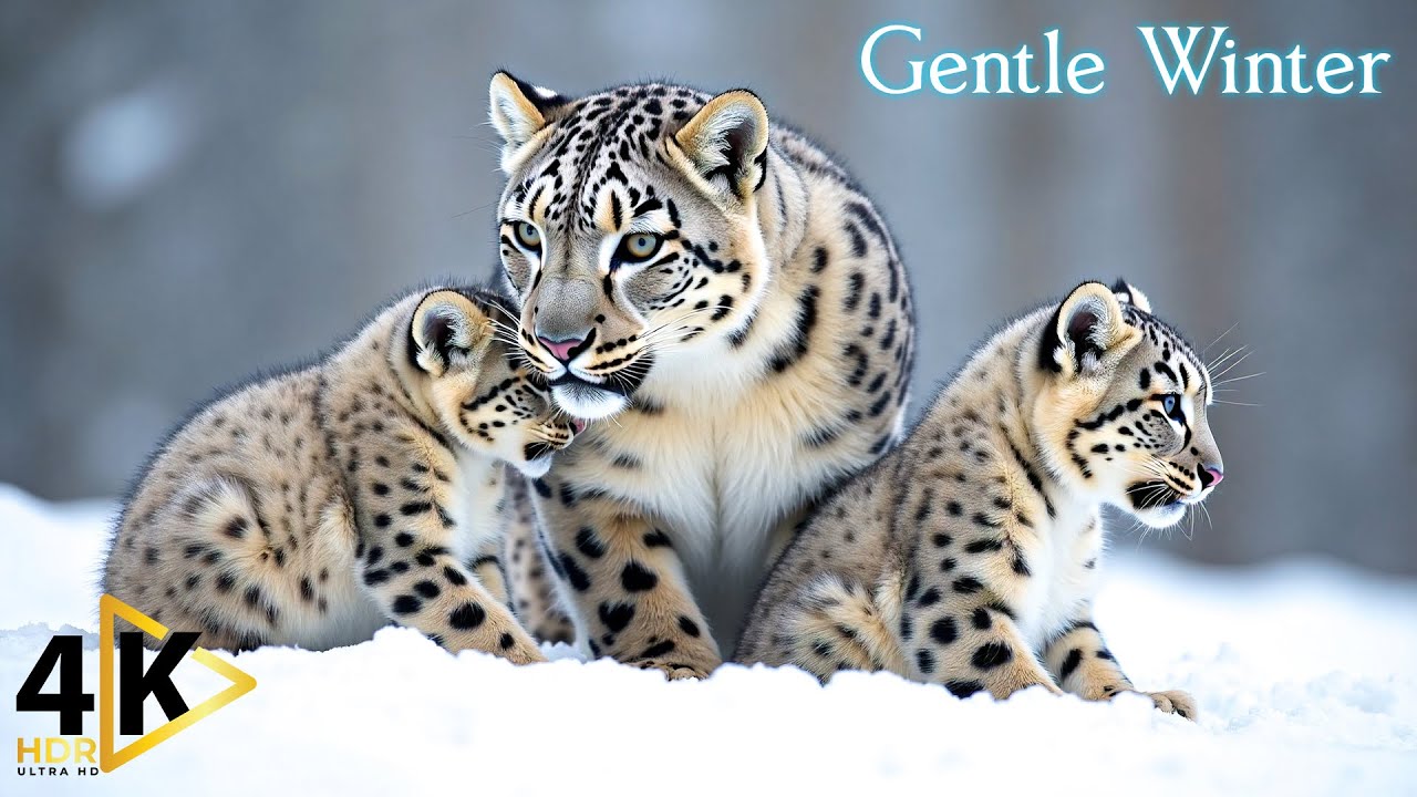 Gentle Winter Music with Bird Sounds ~ Calm the Mind & Relieve Stress | Cute Baby Animals