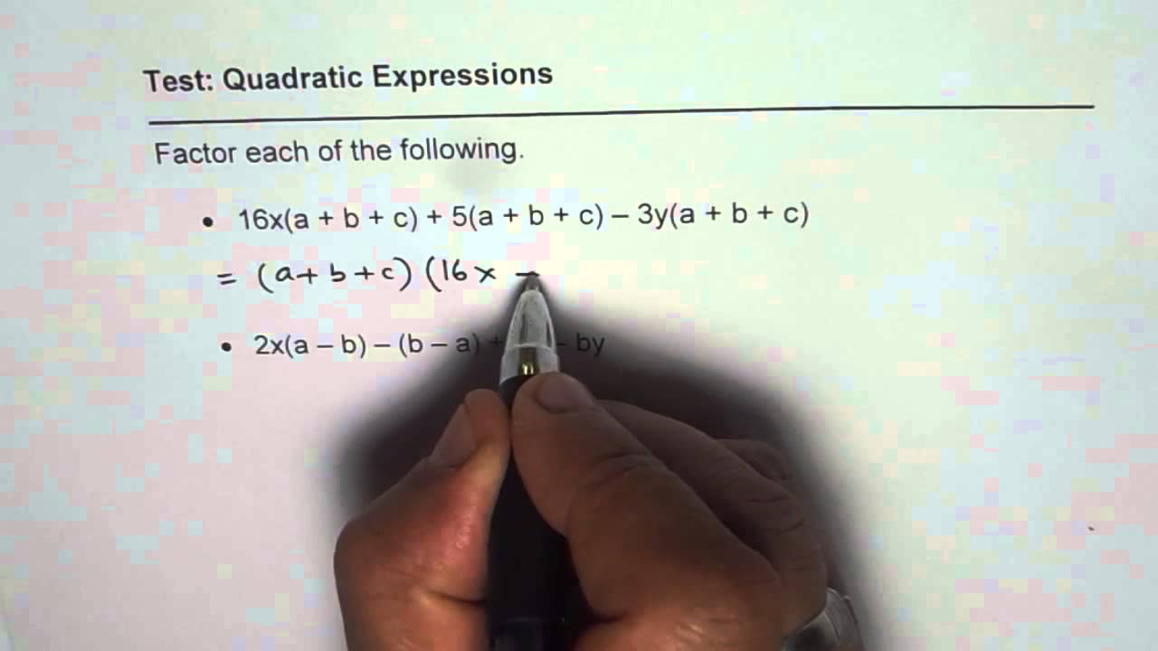 Factor Three Terms by Common Group Factoring