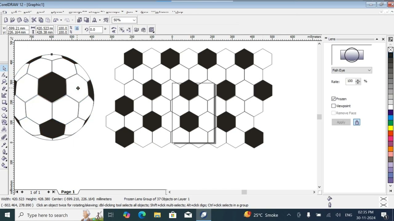 Corel draw football kaise banaye | lanc ka use kya hai coreldraw me | latest design in Corel draw 12