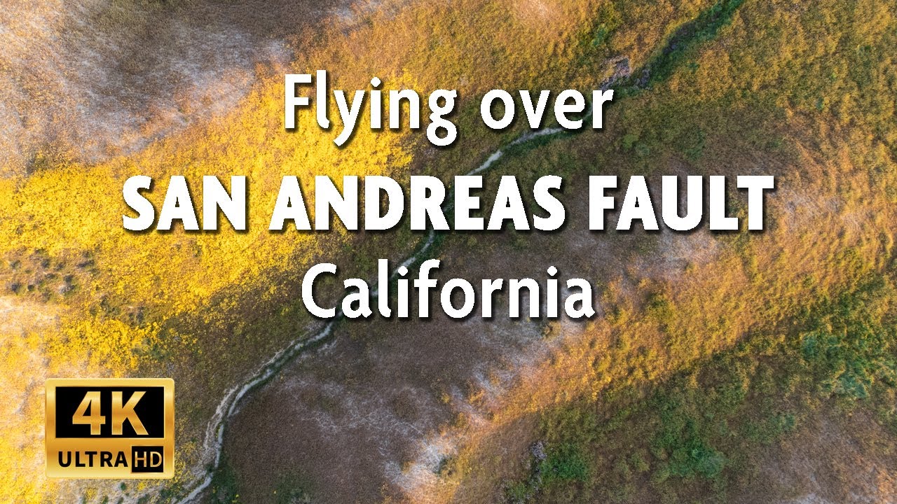 Flying over San Andreas Fault in Central California - Carrizo Plain National Monument || 4k