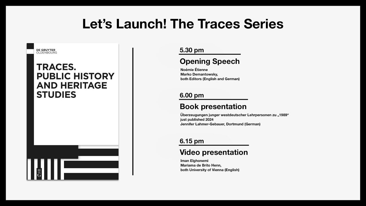 Let’s Launch! The Traces Series (De Gruyter Brill) – Traces. Public History and Heritage Studies