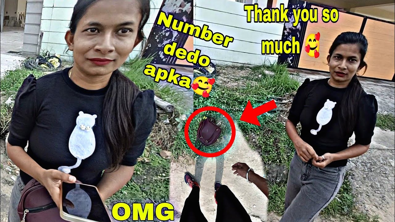 Cute stranger girl 😞 lost Her purse 👛 || Raste mai mila muja purse 👛 cute girls impress for my bike🥰