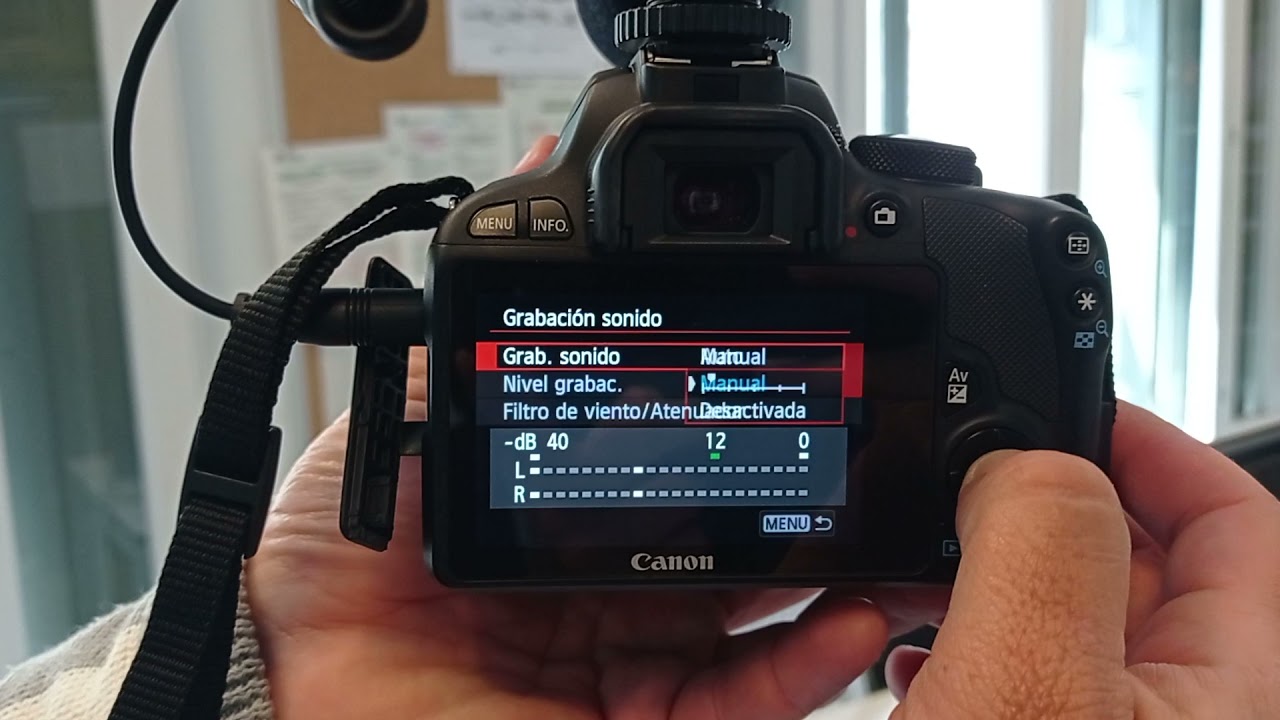 CONECTAR MICRÓFONO DORR A CÁMARA CANON - AJUSTAR NIVEL DE AUDIO