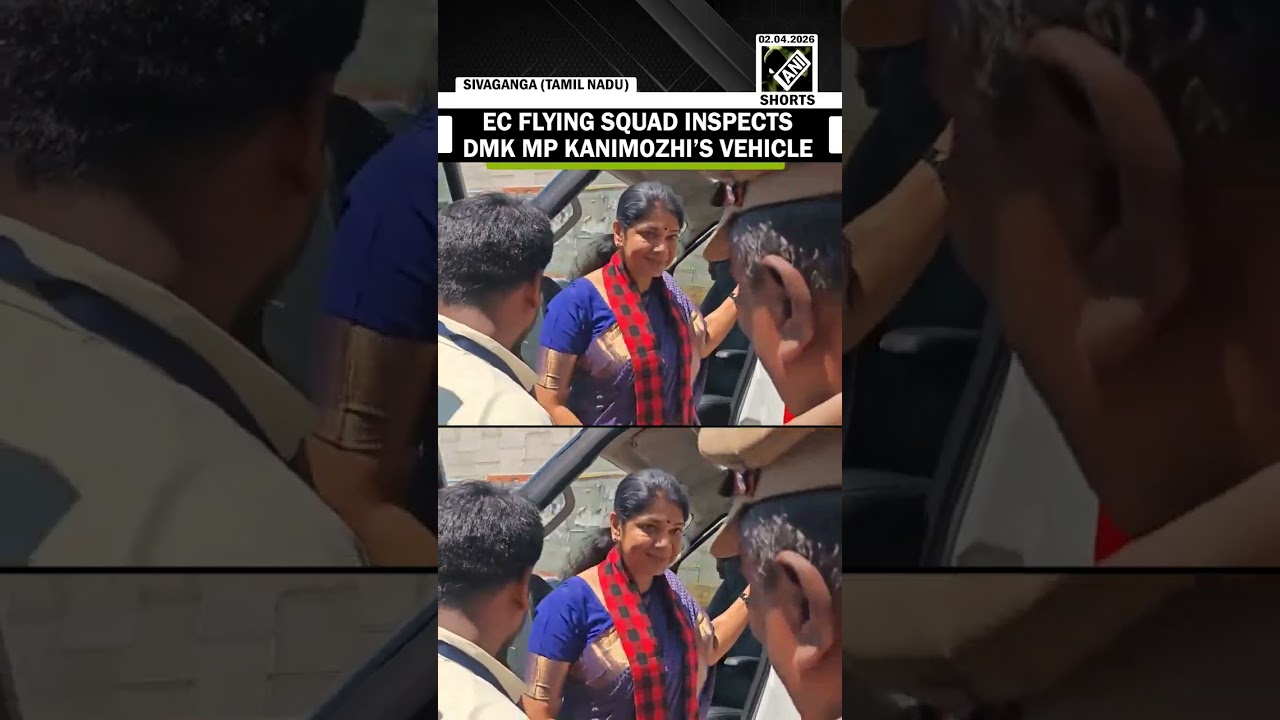 Team of EC&rsquo;s flying squad conducts checking of DMK MP Kanimozhi&rsquo;s vehicle during election period