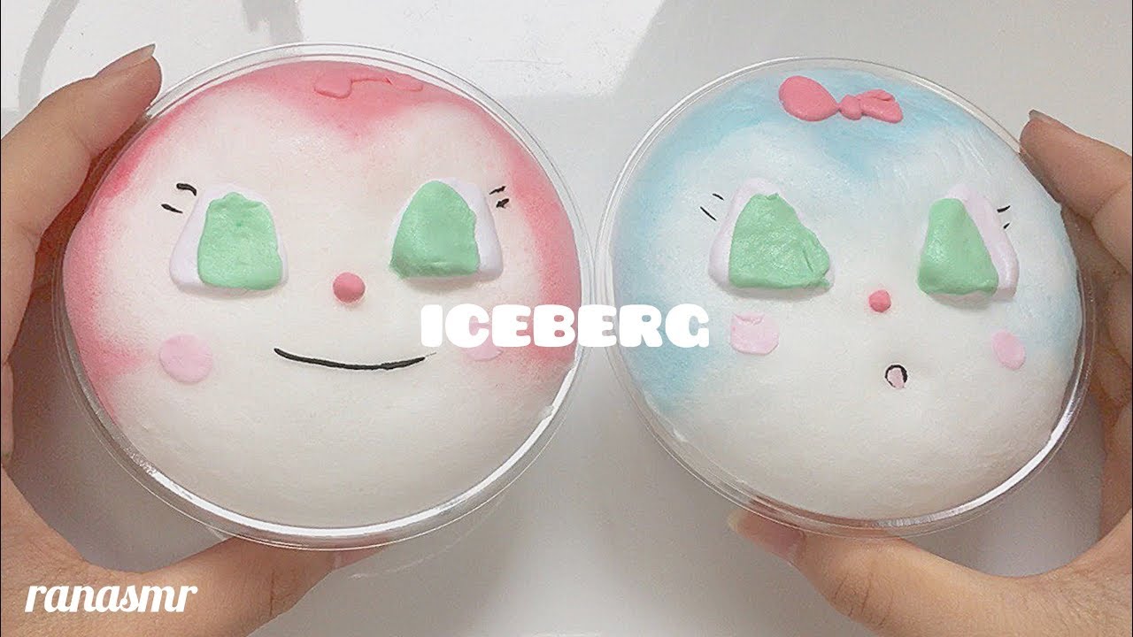 【ASMR】ドキンちゃんとコキンちゃんのつもりのアイスバーグスライム❤💙  icebergslime 슬라임【音フェチ】