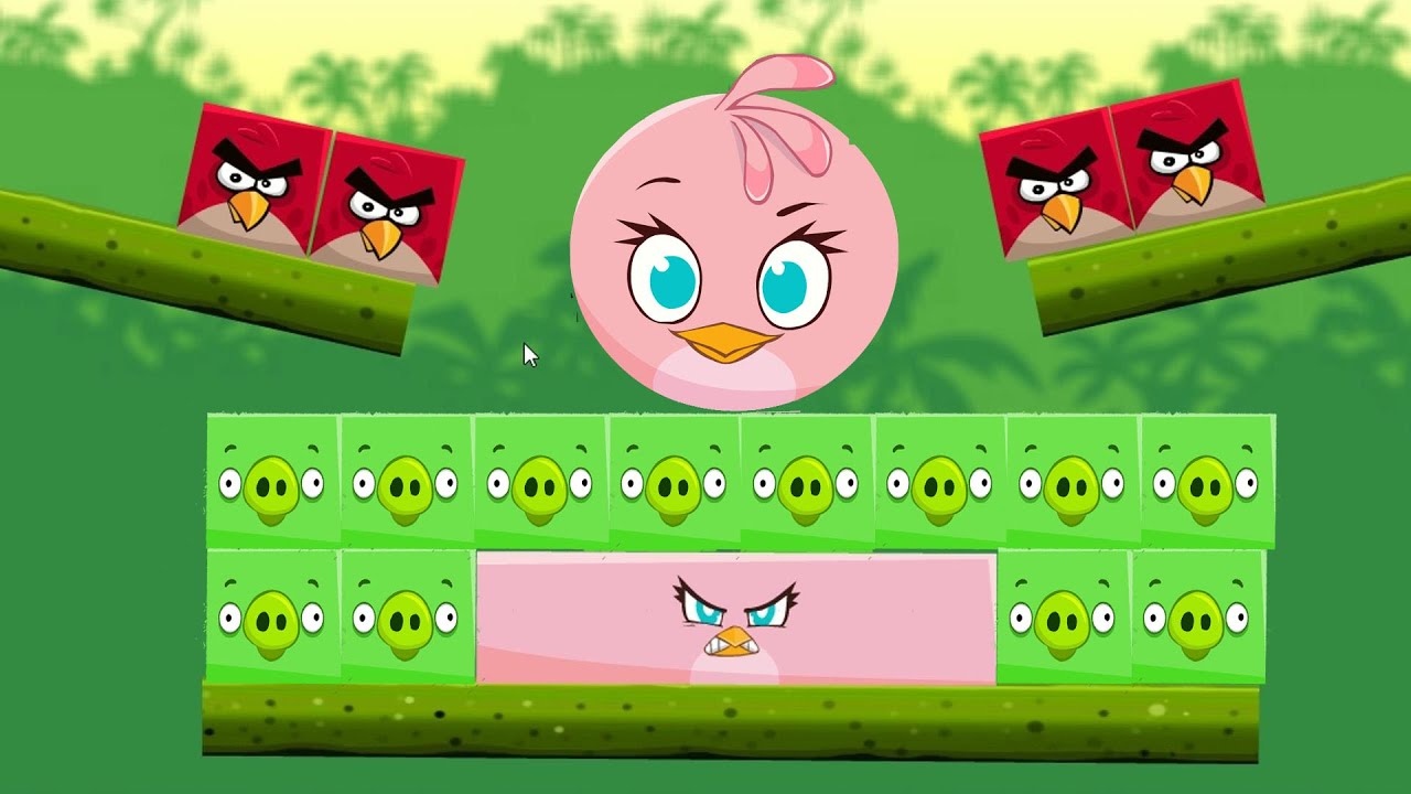 Angry Birds Kick Piggies - HELP RECTANGLE STELLA FORCE OUT ALL SMALL PIGGIES BY TRANSFORMING SHAPE