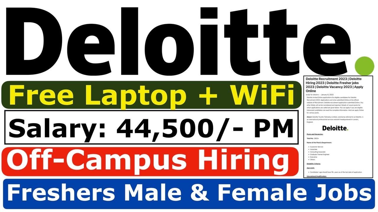 Deloitte Recruitment 2025 | Deloitte Vacancy 2025 | Salary: 4 LPA | Deloitte Jobs 2025 | Fresher Job