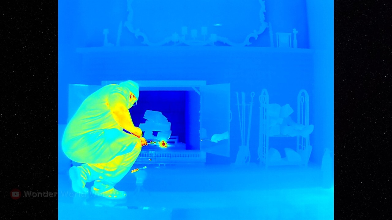 Burning Fireplace Viewed With Thermal Camera And High Quality Audio HD 1080p 60fps #20260212