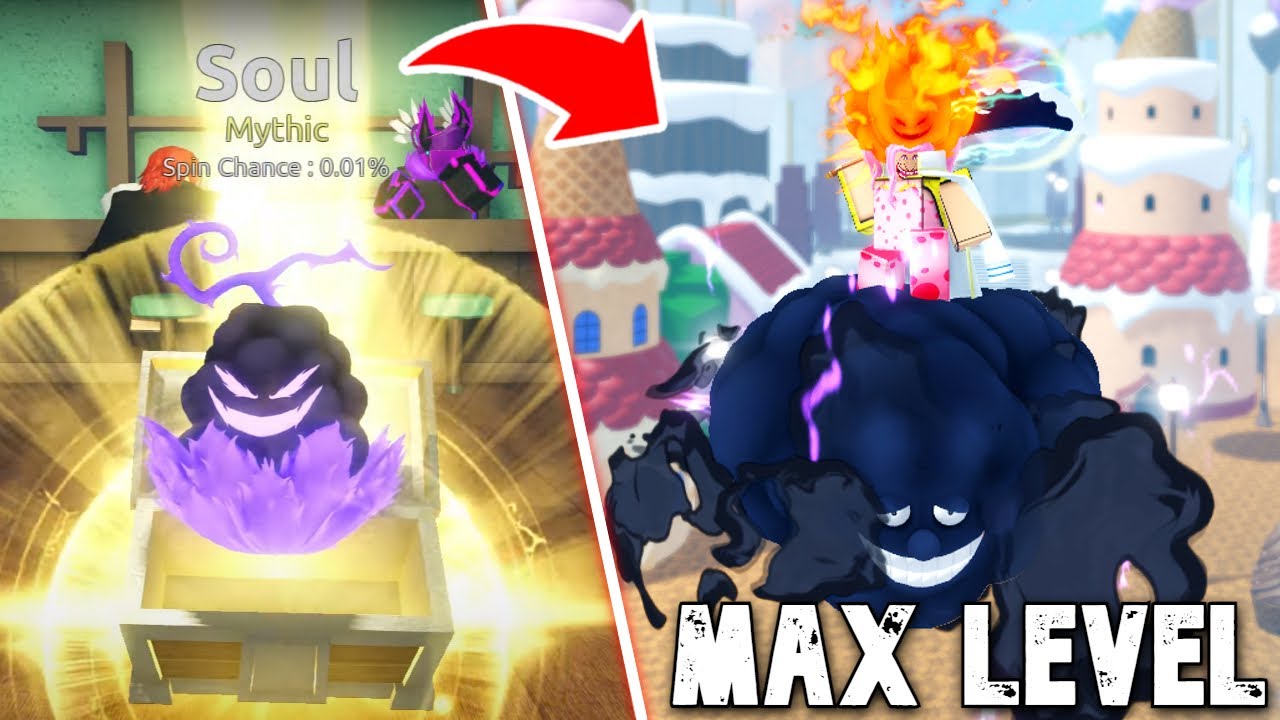 Нуб достигает максимального уровня, используя фрукты SOUL в Fruit Battlegrounds.. (Roblox)
