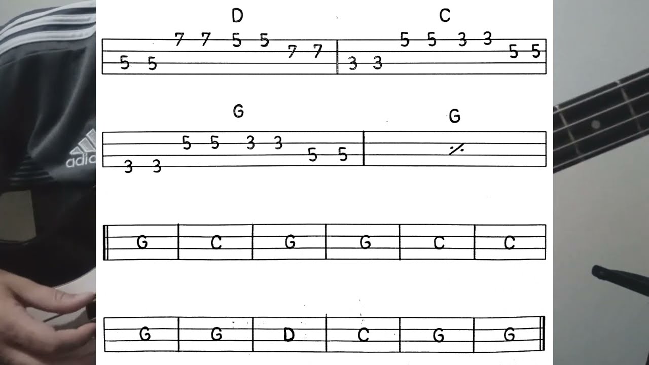 Pappo - Blues local. Tutorial fácil para bajo + tabs + backing track G.