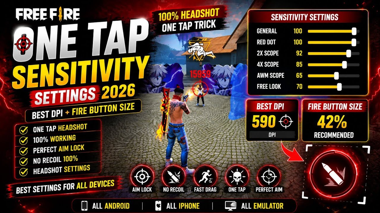 Free Fire Headshot Setting After Ob52 Update 2025⚡ Best Sensitivity Settings ⚙️| Sensitivity Setting