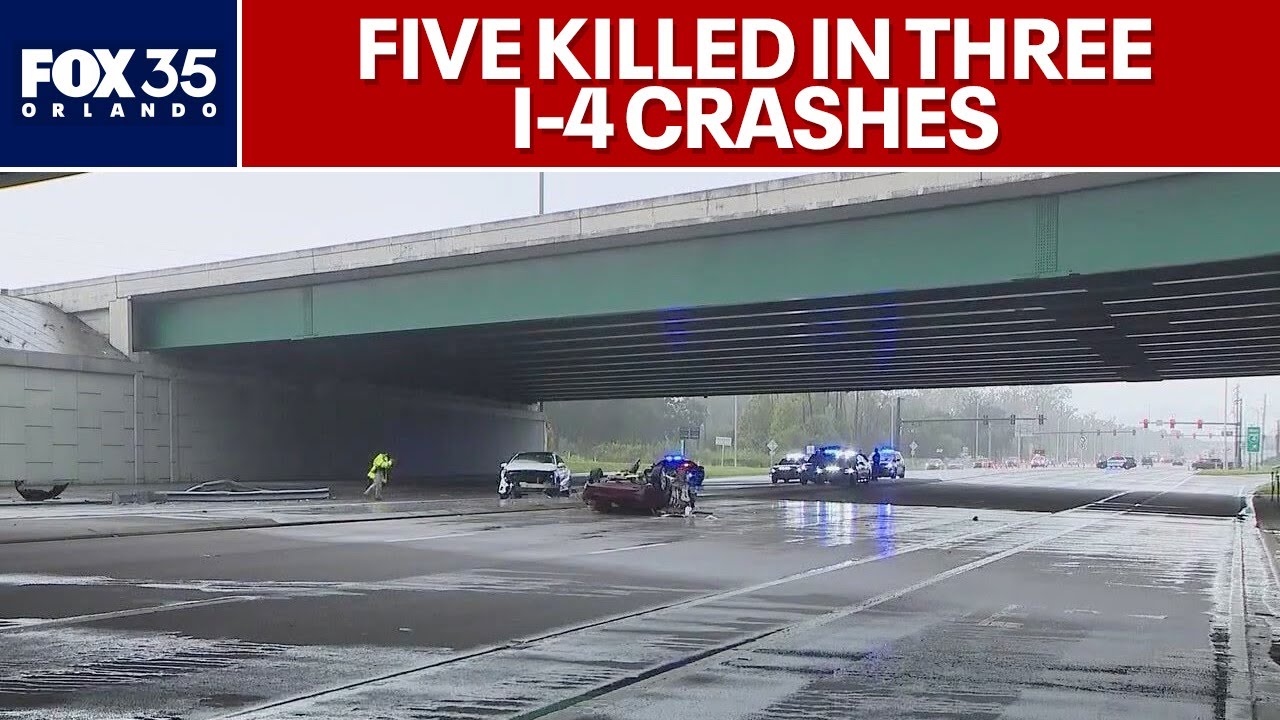 5 dead in 3 crashes on I-4 across Central Florida over 48 hours