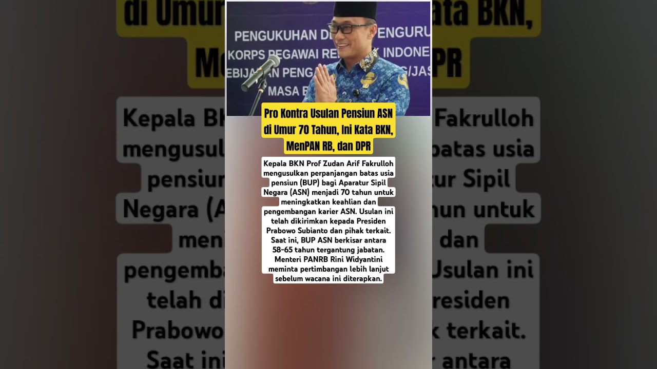 Pro Kontra Usulan Pensiun ASN di Umur 70 Tahun, Ini Kata BKN, MenPAN RB, dan DPR