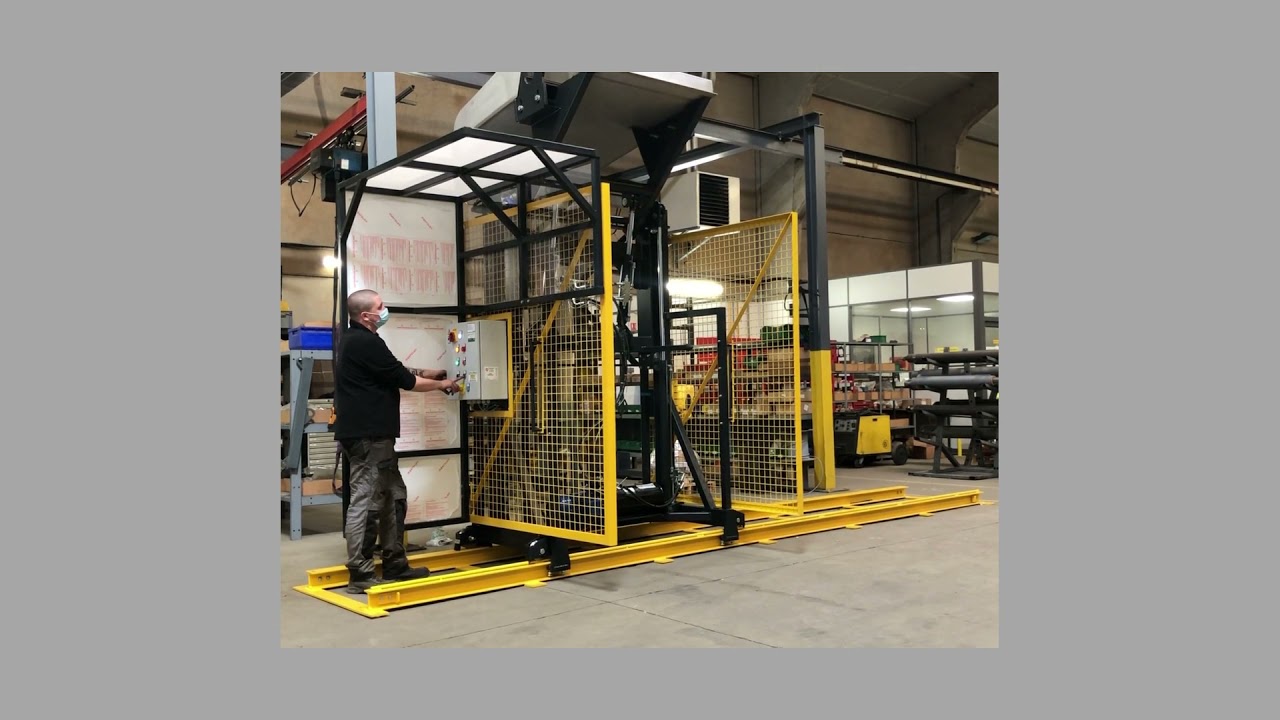 Basculeur élévateur sur rail de translation pour poubelles de 660L à 1000L