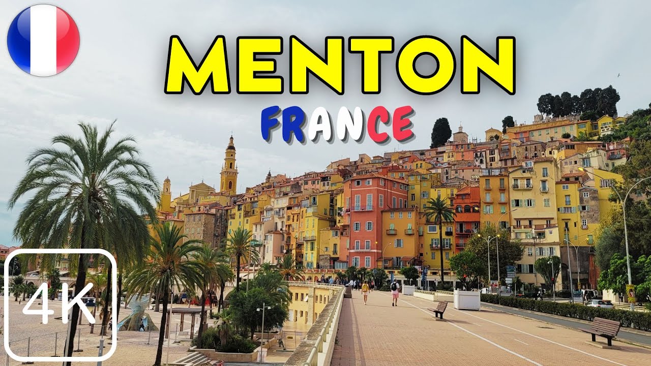 Ментон, Франция 4K Пешеходная экскурсия по Лазурному Берегу 🇫🇷